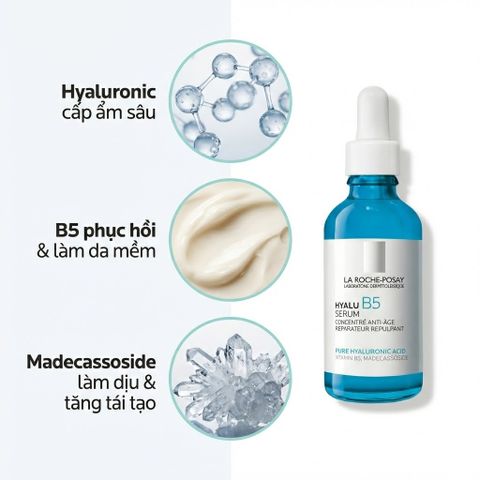Tinh Chất Cấp Ẩm Phục Hồi Da La Roche-Posay Hyalu B5 Serum 30ml - Giúp Da Căng Mịn & Hỗ Trợ Làm Dịu Da Nhạy Cảm