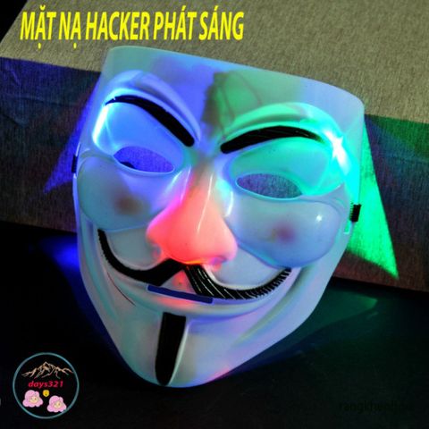 Mặt Nạ Hacker Phát Sáng Halloween Đèn LED Nhiều Màu - Mặt Nạ Cosplay Độc Đáo Cho Trẻ Em và Người Lớn Tham Dự Tiệc Hóa Trang