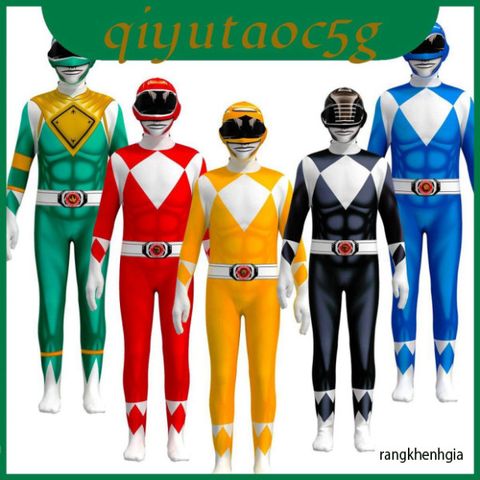 Trang Phục Cosplay Power Rangers Áo Liền Quần Cho Trẻ Em và Người Lớn - Đồ Hoá Trang Siêu Anh Hùng Độc Đáo, Tiệc Tùng, Halloween