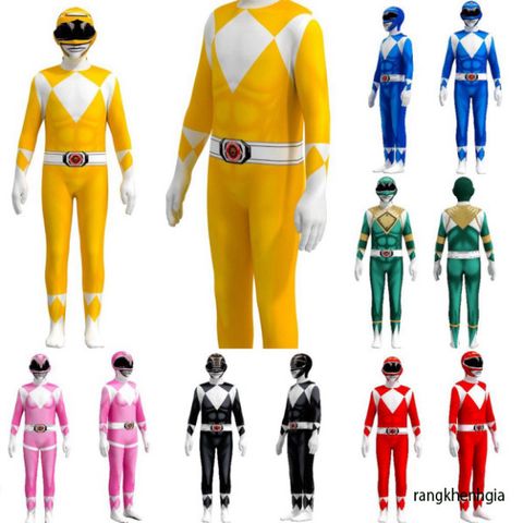 Trang Phục Cosplay Power Rangers Áo Liền Quần Cho Trẻ Em và Người Lớn - Đồ Hoá Trang Siêu Anh Hùng Độc Đáo, Tiệc Tùng, Halloween