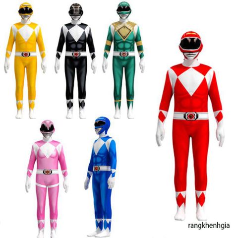Trang Phục Cosplay Power Rangers Áo Liền Quần Cho Trẻ Em và Người Lớn - Đồ Hoá Trang Siêu Anh Hùng Độc Đáo, Tiệc Tùng, Halloween