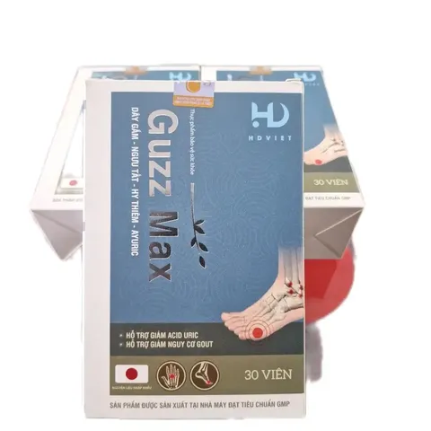 Guzz Max - Thực Phẩm Chức Năng Hỗ Trợ Nguyên Nhân Axit Uric Cao, Giảm Đau Nhức, Cải Thiện Sức Khỏe Toàn Diện 30 Viên