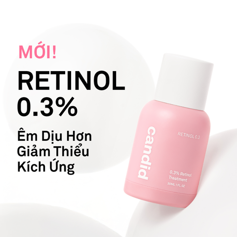 Tinh Chất Retinol 0.3% Candid - Serum Chống Lão Hóa, Nguyên Liệu Tự Nhiên Cải Thiện Kết Cấu Da, 30ml