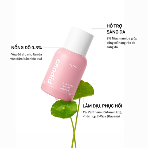 Tinh Chất Retinol 0.3% Candid - Serum Chống Lão Hóa, Nguyên Liệu Tự Nhiên Cải Thiện Kết Cấu Da, 30ml