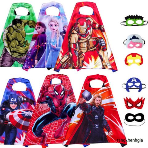 Áo Choàng Siêu Nhân 3D Full HD Kèm Mặt Nạ – Trang Phục Halloween Cho Trẻ Em, Cosplay Nhân Vật Siêu Anh Hùng Nổi Tiếng