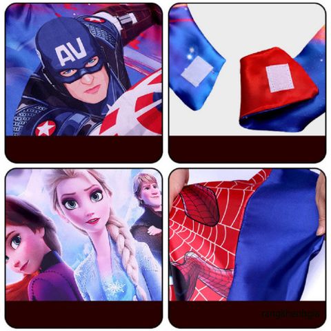 Áo Choàng Siêu Nhân 3D Full HD Kèm Mặt Nạ – Trang Phục Halloween Cho Trẻ Em, Cosplay Nhân Vật Siêu Anh Hùng Nổi Tiếng