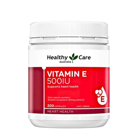 Viên uống bổ sung Vitamin E Healthy Care 500IU Úc - Giúp đẹp da, hỗ trợ tim mạch và tăng cường miễn dịch - 200 viên
