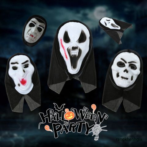 Mặt Nạ Halloween Hồn Ma Đầu Skull Toàn Mặt - Đồ Trang Trí Tiệc Hóa Trang An Toàn, Độc Đáo và ấn Tượng