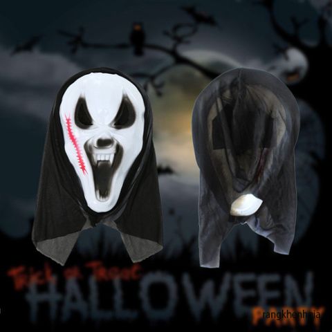 Mặt Nạ Halloween Hồn Ma Đầu Skull Toàn Mặt - Đồ Trang Trí Tiệc Hóa Trang An Toàn, Độc Đáo và ấn Tượng