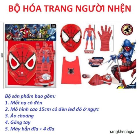Bộ Đồ Chơi Nhập Vai Siêu Anh Hùng Avenger - Người Nhện, Khổng Lồ Xanh, Người Sắt, Đội Trưởng Mỹ - Phụ Kiện Vui Chơi Cho Trẻ Em