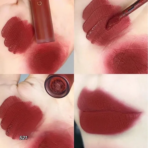 Son Kem Gucci Liquid Matte 521 Nellie Cherrie - Màu Đỏ Gạch Sang Trọng Chính Hãng - Son Môi Đẳng Cấp Cho Người Yêu Thích Làm Đẹp