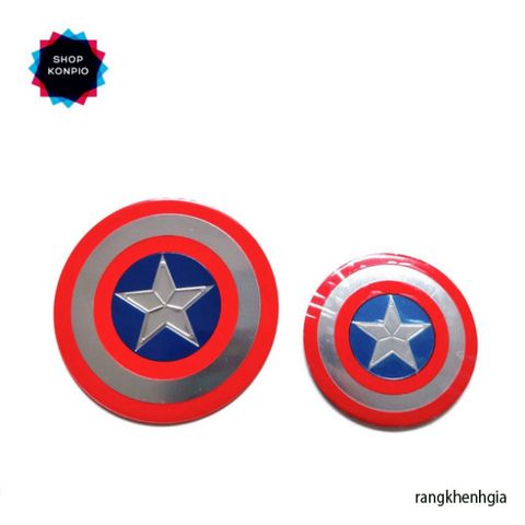 Tem Nhôm Logo Khiên Captain America - Decal Siêu Dính Nhiều Kích Thước Cho Fan Marvel, Dán Xe, Trang Trí Nhà Cửa