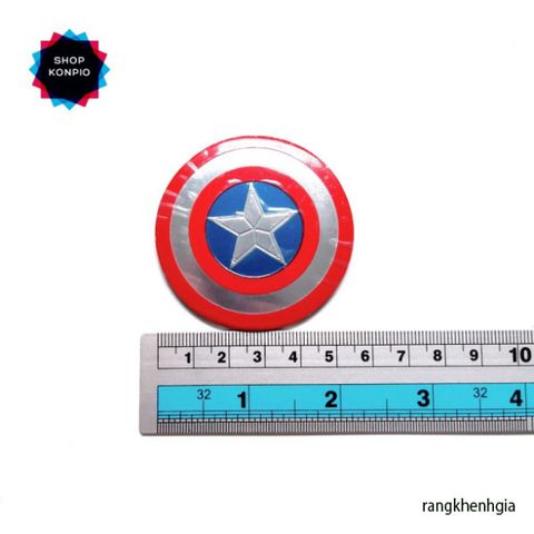 Tem Nhôm Logo Khiên Captain America - Decal Siêu Dính Nhiều Kích Thước Cho Fan Marvel, Dán Xe, Trang Trí Nhà Cửa