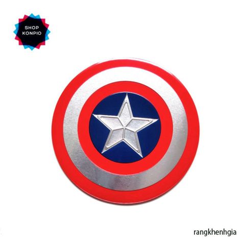 Tem Nhôm Logo Khiên Captain America - Decal Siêu Dính Nhiều Kích Thước Cho Fan Marvel, Dán Xe, Trang Trí Nhà Cửa