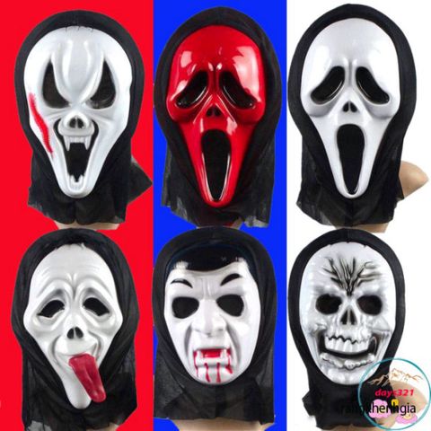 Mặt Nạ Scream Halloween Chính Hãng - Phụ Kiện Hóa Trang Thần Chết Bí Ẩn Cho Tiệc Hóa Trang Dành Cho Fan Kinh Dị