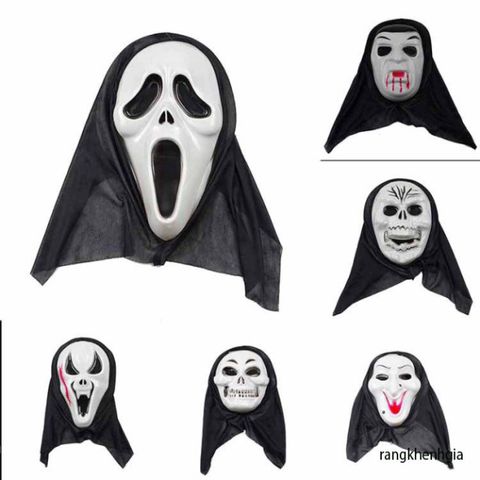 Mặt Nạ Scream Halloween Chính Hãng - Phụ Kiện Hóa Trang Thần Chết Bí Ẩn Cho Tiệc Hóa Trang Dành Cho Fan Kinh Dị