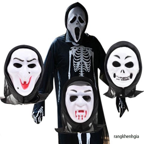 Mặt Nạ Scream Halloween Chính Hãng - Phụ Kiện Hóa Trang Thần Chết Bí Ẩn Cho Tiệc Hóa Trang Dành Cho Fan Kinh Dị