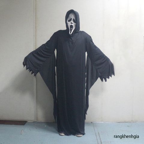 Mặt Nạ Hood Ma Đen Halloween Scream - Phụ Kiện Kinh Dị Độc Đáo Cho Hóa Trang và Tiệc Hóa Trang