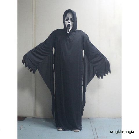 Mặt Nạ Hood Ma Đen Halloween Scream - Phụ Kiện Kinh Dị Độc Đáo Cho Hóa Trang và Tiệc Hóa Trang