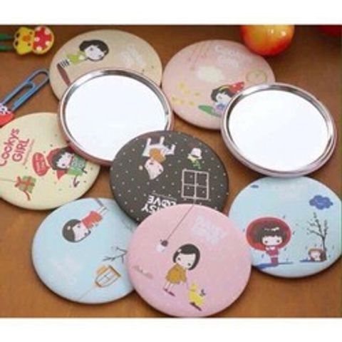 Gương Mini Cầm Tay Dễ Thương Hàn Quốc - Gương Bộ Sưu Tập Để Bỏ Túi 7cm - Món Quà Độc Đáo Cho Các Bạn Nữ