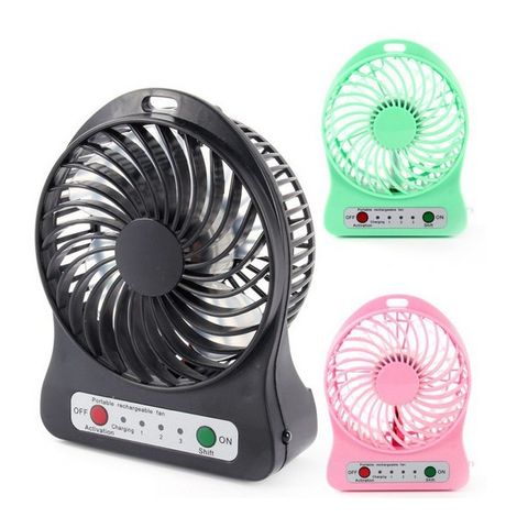 Quạt Mini Dùng Pin Sạc - Quạt Di Động Nhiều Màu, 3 Chế Độ Gió, Phù Hợp Để Dùng Trong Nhà, Văn Phòng, Du Lịch
