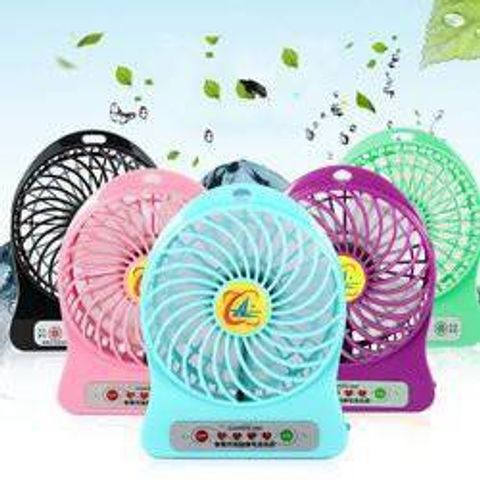 Quạt Mini Dùng Pin Sạc - Quạt Di Động Nhiều Màu, 3 Chế Độ Gió, Phù Hợp Để Dùng Trong Nhà, Văn Phòng, Du Lịch