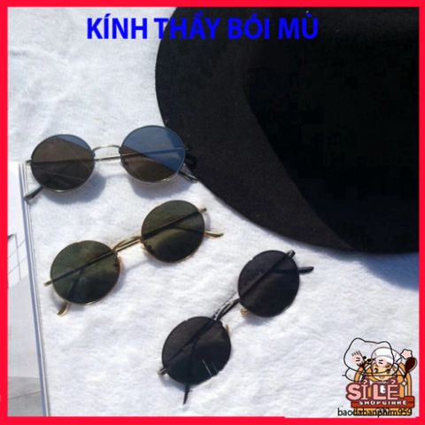 Kính Mát Gọng Tròn Retro UV400 Thời Trang Cho Nam Nữ - Kính Nobita Đối Với Thầy Bói Mù, Phụ Kiện Thời Thượng