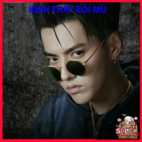 Kính Mát Gọng Tròn Retro UV400 Thời Trang Cho Nam Nữ - Kính Nobita Đối Với Thầy Bói Mù, Phụ Kiện Thời Thượng