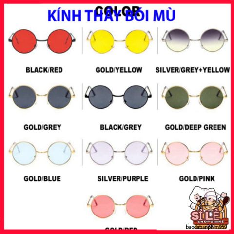 Kính Mát Gọng Tròn Retro UV400 Thời Trang Cho Nam Nữ - Kính Nobita Đối Với Thầy Bói Mù, Phụ Kiện Thời Thượng