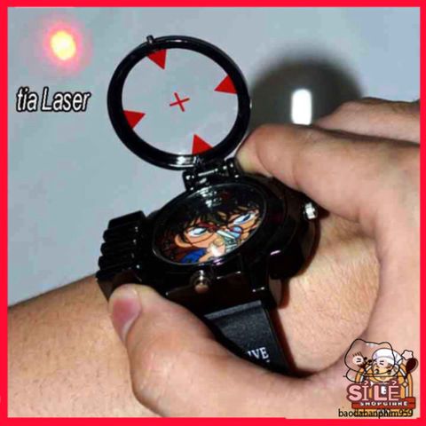 Đồng Hồ Thám Tử Conan Dành Cho Trẻ Em - Đồng Hồ Đeo Tay Có Đèn Laser Edogawa Conan Kid Cho Bé Trai, Bé Gái
