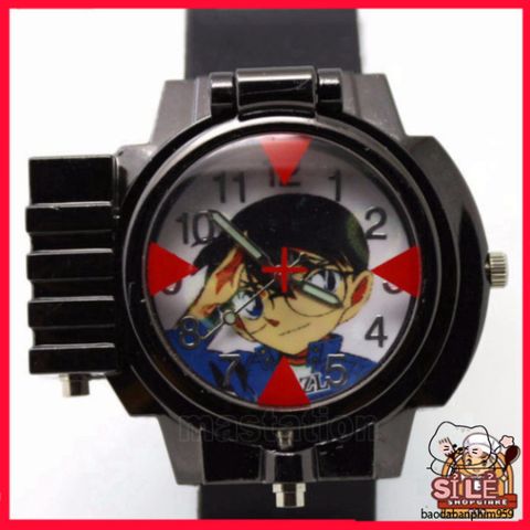Đồng Hồ Thám Tử Conan Dành Cho Trẻ Em - Đồng Hồ Đeo Tay Có Đèn Laser Edogawa Conan Kid Cho Bé Trai, Bé Gái