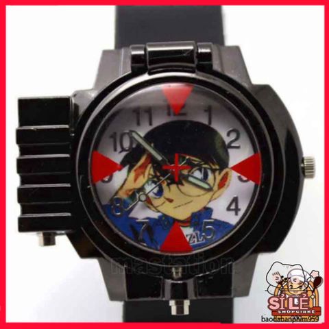Đồng Hồ Thám Tử Conan Dành Cho Trẻ Em - Đồng Hồ Đeo Tay Có Đèn Laser Edogawa Conan Kid Cho Bé Trai, Bé Gái