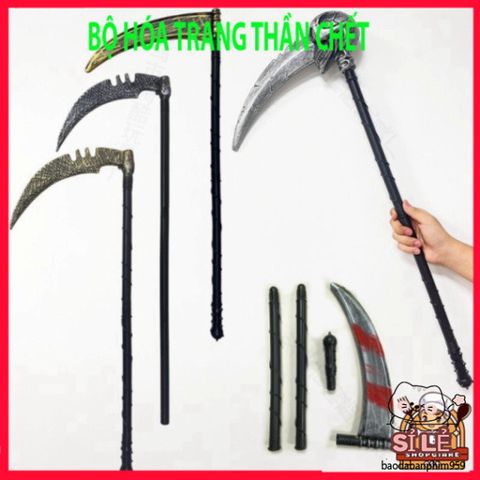 Phụ Kiện Halloween Lưỡi Hái Thần Chết Scream - Kiểu Dáng Xương và Đầu Lâu Ma Quái cho Bữa Tiệc Hóa Trang