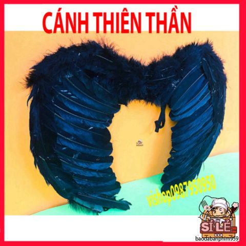 Bộ cánh cục cưng đen trắng dành cho người lớn và trẻ nhỏ - Món quà sinh nhật cosplay ror lông vũ Qurange 1pc.