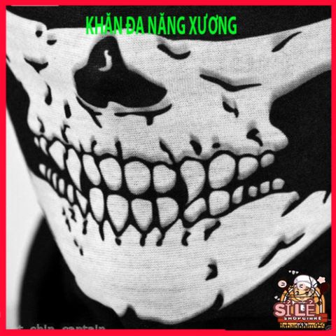 Khẩu Trang Đầu Lâu Xương Đa Năng - Khăn Lanh Thoáng Mát 50cm Phong Cách Cá Tính Dành Cho Phượt Và Hoạt Động Ngoài Trời