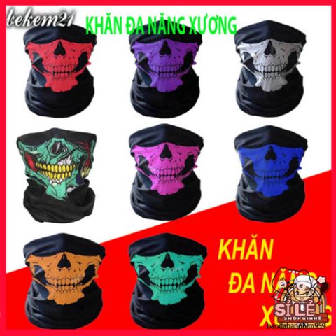 Khăn Phượt Đa Năng Trùm Đầu Hình Xương Đầu Lâu - Bịt Mặt Chống Nắng, Chống Bụi, Thời Trang Phượt Cho Nam Nữ