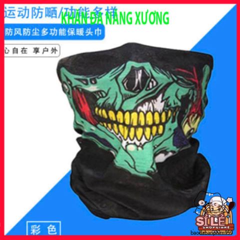 Khăn Phượt Đa Năng Trùm Đầu Hình Xương Đầu Lâu - Bịt Mặt Chống Nắng, Chống Bụi, Thời Trang Phượt Cho Nam Nữ