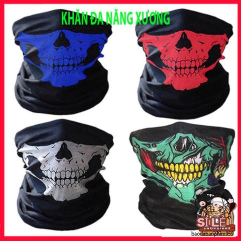 Khăn Phượt Đa Năng Trùm Đầu Hình Xương Đầu Lâu - Bịt Mặt Chống Nắng, Chống Bụi, Thời Trang Phượt Cho Nam Nữ