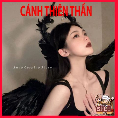 Bộ cánh cục cưng trắng xinh xắn kèm phụ kiện tóc lông vũ - Phụ kiện hóa trang độc đáo cho chụp hình thiên thần ác quỷ