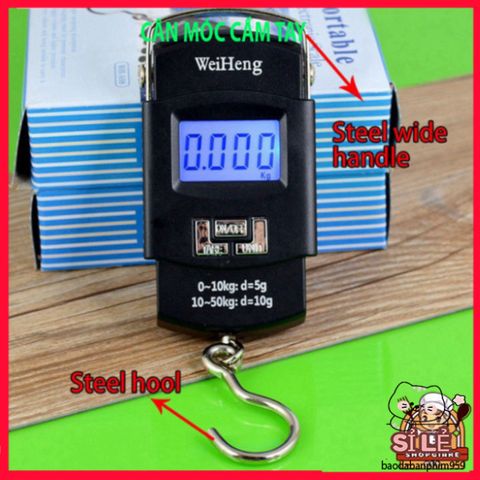Cân điện tử xách tay WHG50 50kg - Cân móc cầm tay tiện lợi cho du lịch và chợ, thiết kế gọn nhẹ, độ bền cao