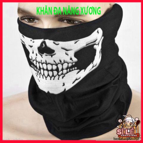 Khẩu Trang Đầu Lâu Đa Năng - Khăn Phượt Chống Nắng Vải Lanh Thoáng Mát, Phong Cách Thời Trang Cho Các Hoạt Động Ngoài Trời