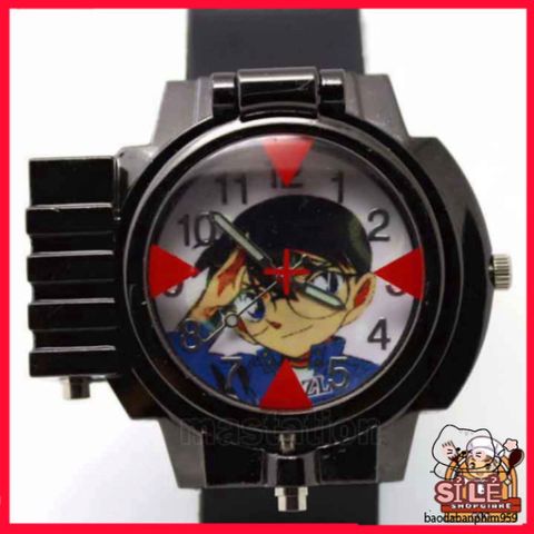 Đồng Hồ Edogawa Conan Cho Trẻ Em - Thiết Kế Thời Trang Bắn Laser & Kính Lúp, Quà Tặng Ý Nghĩa Cho Fan Manga