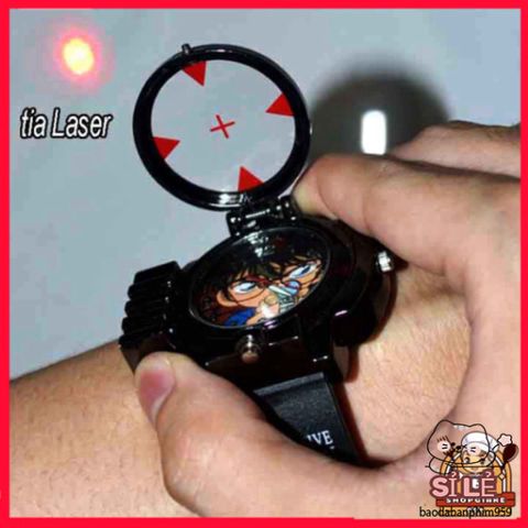 Đồng Hồ Edogawa Conan Cho Trẻ Em - Thiết Kế Thời Trang Bắn Laser & Kính Lúp, Quà Tặng Ý Nghĩa Cho Fan Manga
