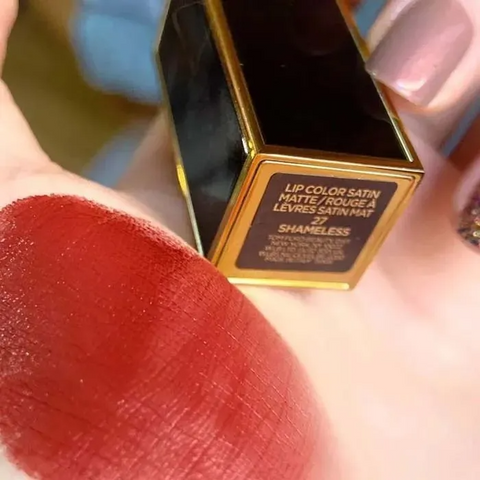 Son Tom Ford Lip Color Màu 27 Shameless Đỏ Gạch Chính Hãng - Son Môi Sang Trọng Dành Cho Phái Đẹp, Độ Bám Màu Lâu Trôi