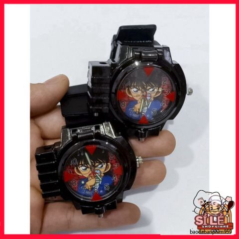 Đồng Hồ Đeo Tay Trẻ Em Hình Thám Tử Conan - Chiếc Đồng Hồ Thú Vị Có Kính Lúp và Đèn Laser cho Bé Trai Yêu Thích Khám Phá