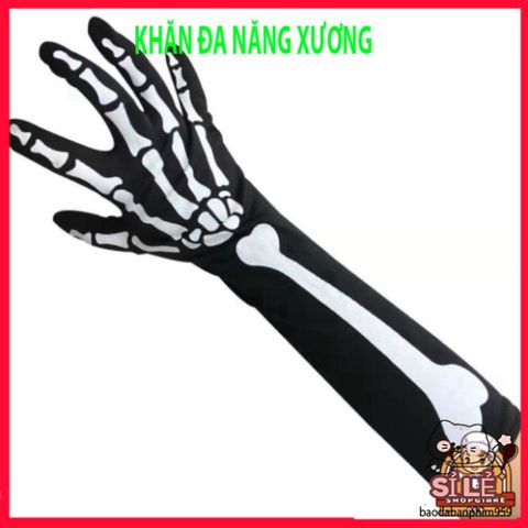 Khẩu Trang Đầu Lâu Xương Độc Đáo - Khăn Đa Năng 50cm Vải Lanh Thoáng Mát, Phong Cách Bụi Bặm và Cá Tính cho Phượt Thủ