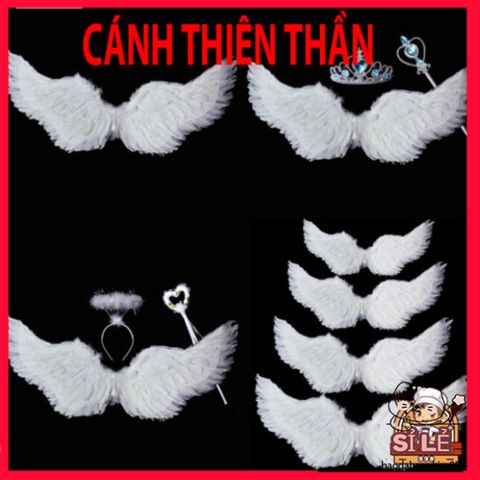 Cánh Cụp Cưng Cosplay Halloween - Phụ Kiện Lễ Hội Lông Vũ Độc Đáo Cho Người Lớn & Trẻ Em - Trắng/Đen/Đỏ/Hồng