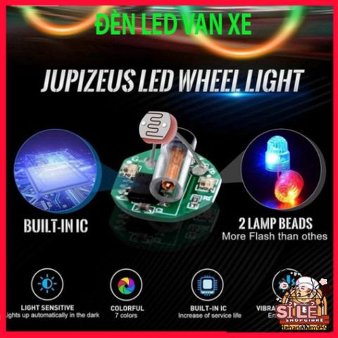 Đèn LED Gắn Nắp Van Bánh Xe - Chống Thấm Nước Trang Trí Phát Sáng Cho Ô Tô, Xe Máy, Xe Đạp - An Toàn Ban Đêm