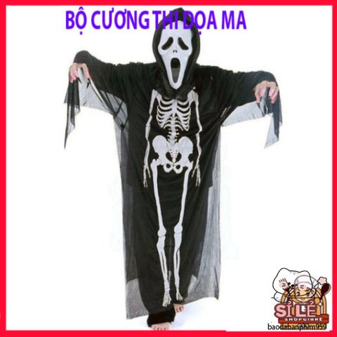 Bộ Trang Phục Ma Halloween Khung Xương - Mặt Nạ và Găng Tay Xương cho Bữa Tiệc - Hóa Trang Dành Cho Trẻ Em và Thanh Thiếu Niên