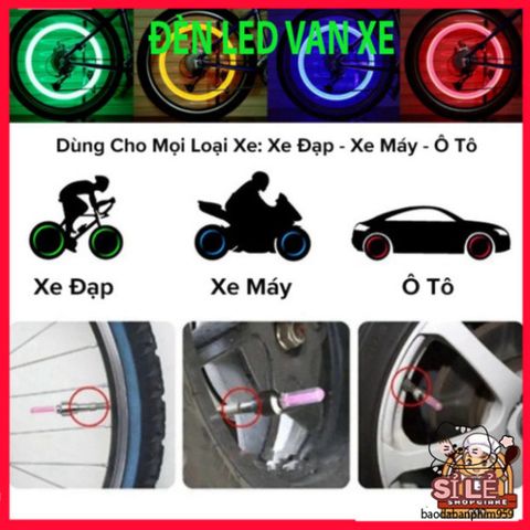 Bộ 2 Đèn LED Neon Gắn Van Xe Đạp và Xe Máy - Đèn Chiếu Sáng An Toàn, Cảm Biến Thông Minh Nhiều Màu Sắc thú Vị